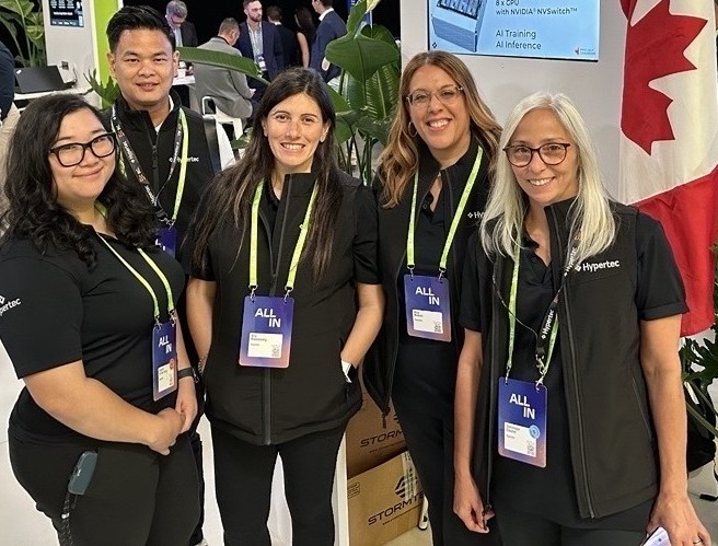 Marketing team members representing Hypertec at an industry event