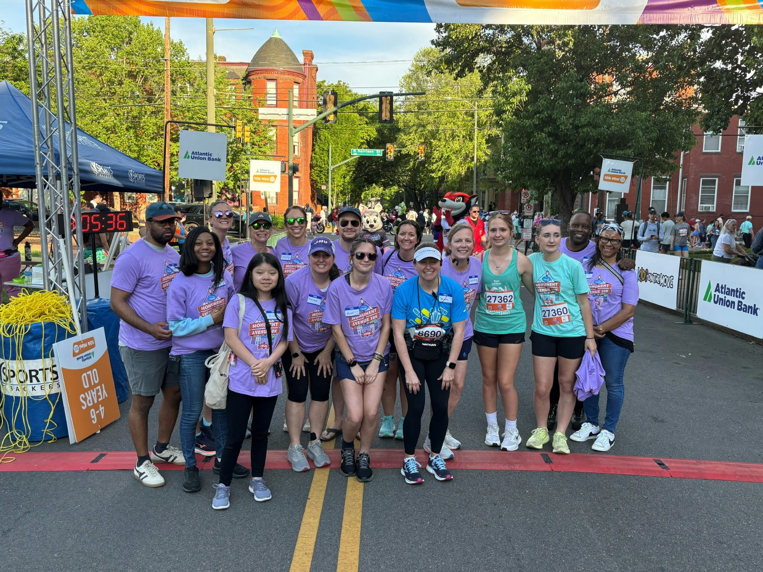 Volunteers supporting and celebrating young (ages 4-12) athletes participation in a one-mile fun run.