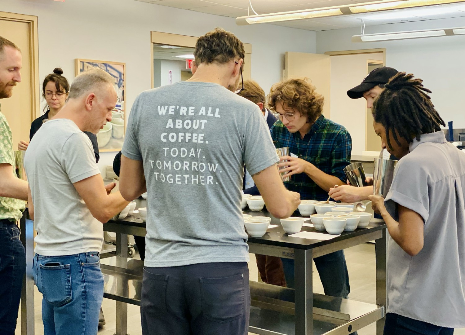 Ed's old colleagues (now customers) visited for a cupping
