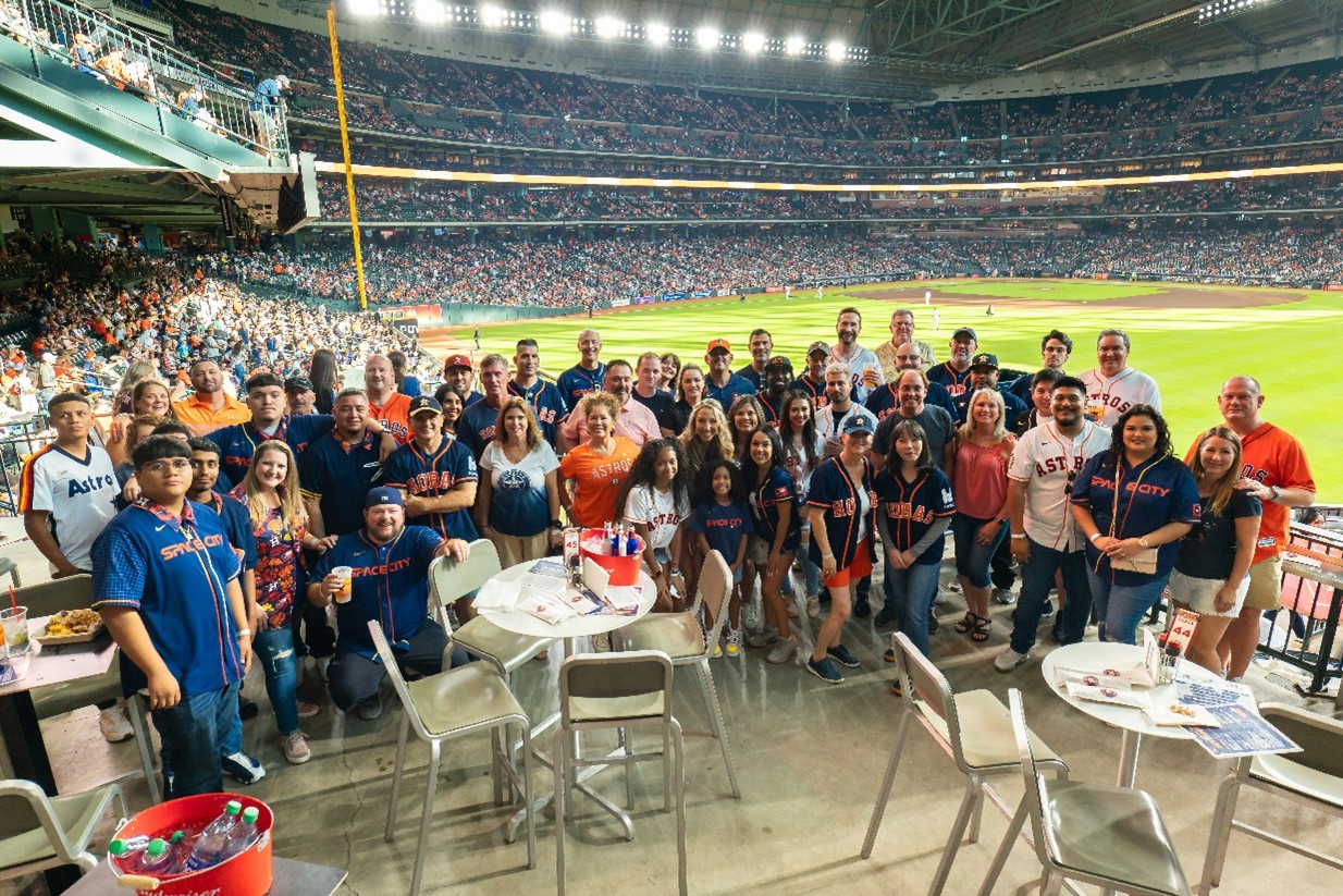 2023 Hobas Employee Outing at a Houston Astros Baseball game. “Great things are always done by a team of people.”