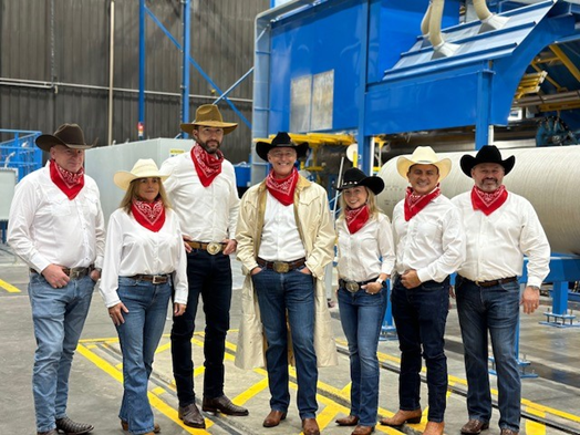 Hobas Executive and Management Team proudly representing the state of Texas and ready to shoot the 2023 Christmas Video.