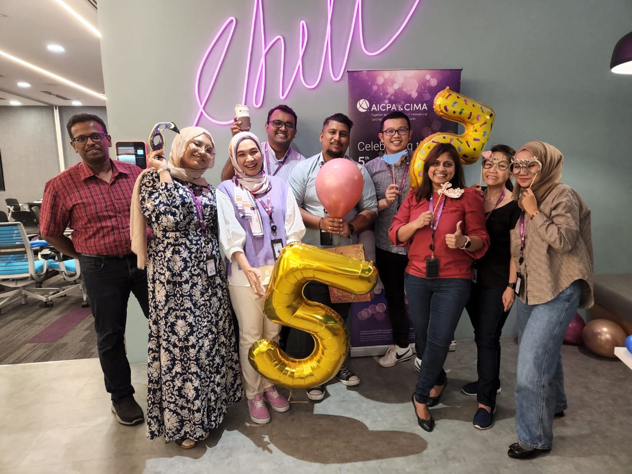 Global team Malaysia - GBS 5th year Anniversary celebration in office