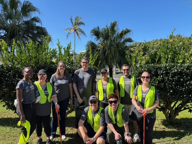 The Bermuda team in a clean up event in collaboration with Keep Bermuda Beautiful