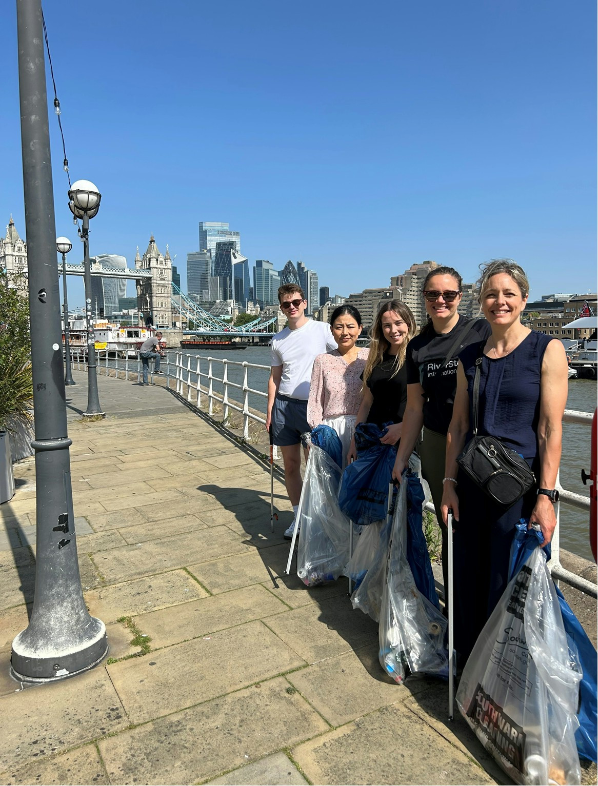 Taking our environmental responsibilities seriously, some of the London office taking part in a litter pick