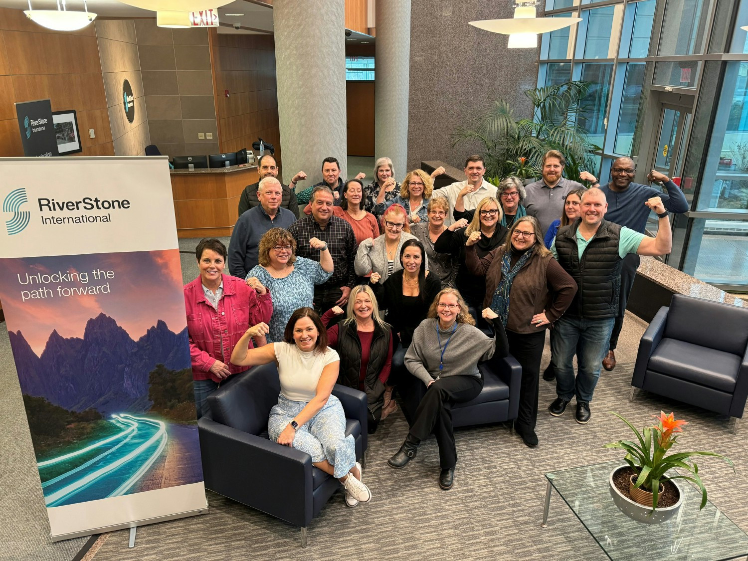 The US office showing their support for IWD, joining in with the theme of Accelerate Action