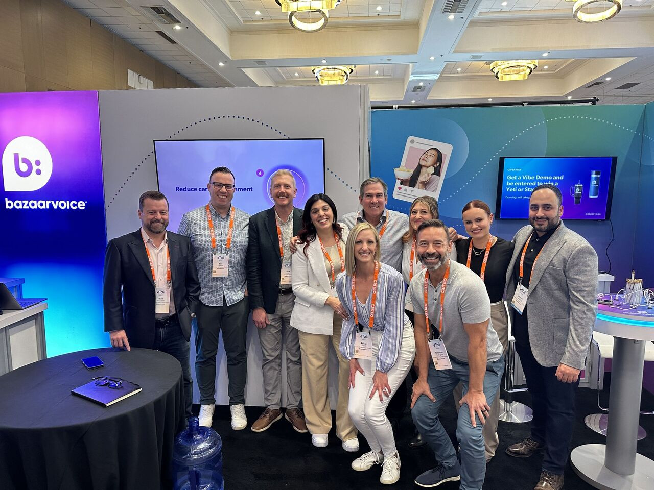 Our sales team attending a convention.