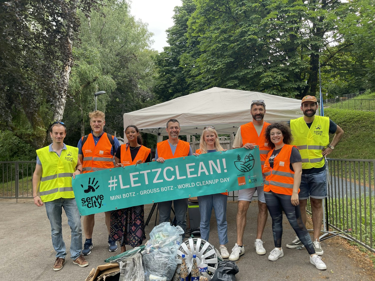 Street cleaning with our charity partner in Luxembourg
