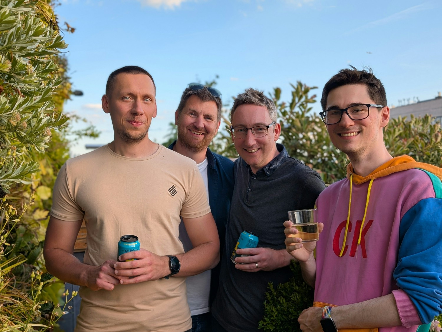 Some of our UK team unwinding together 