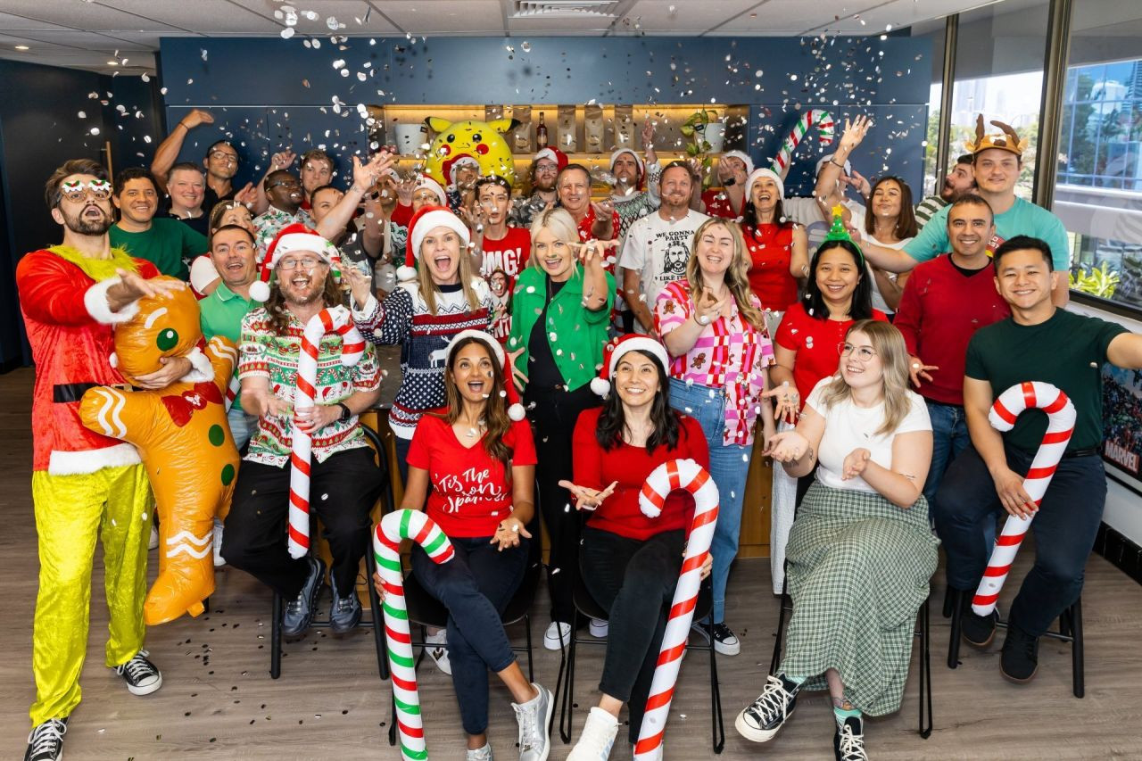 Celebrating Christmas Jumper Day. We raised over £2,000!