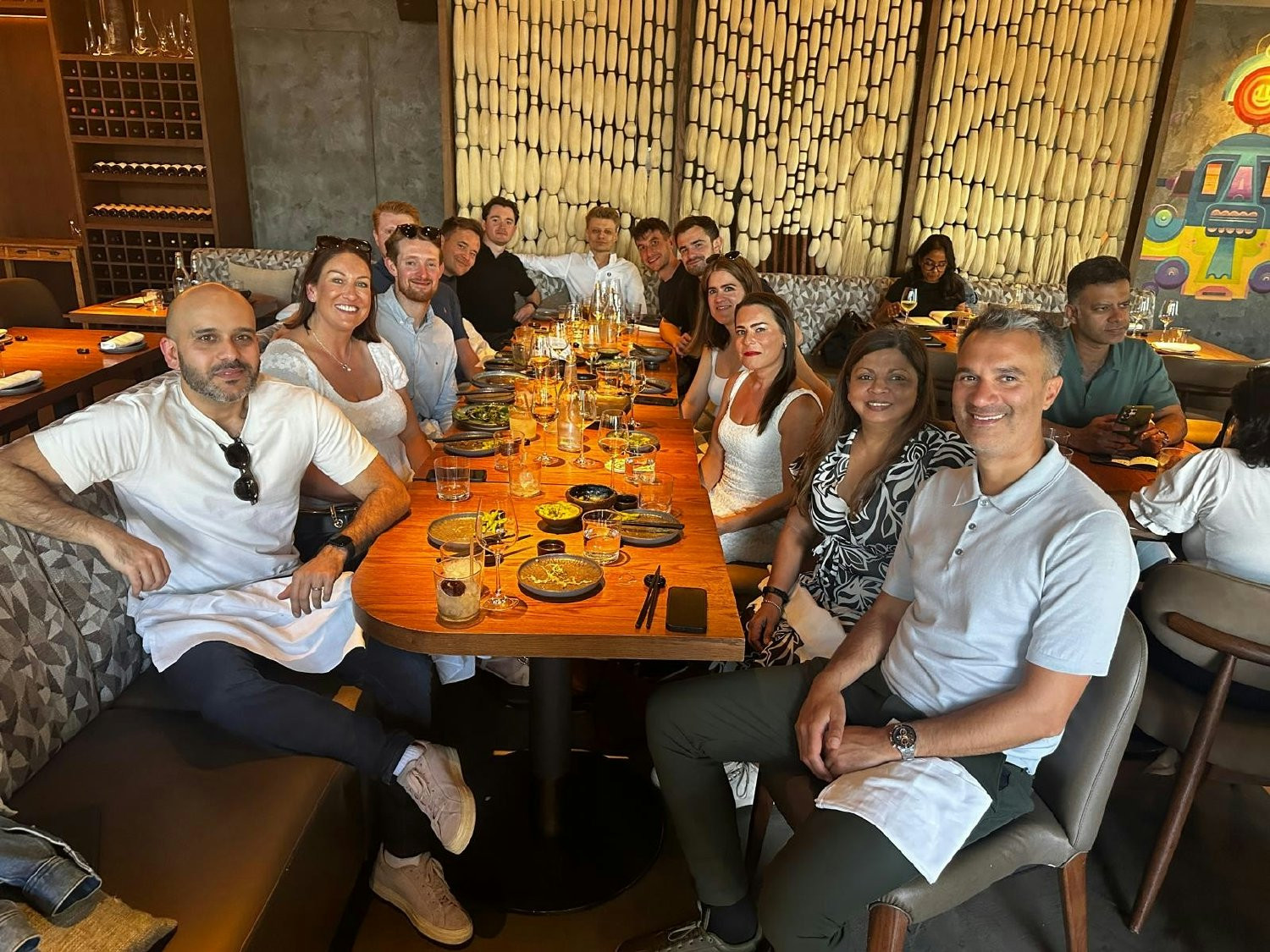 Our Quarterly winners in the UK enjoying a lovely dinner!