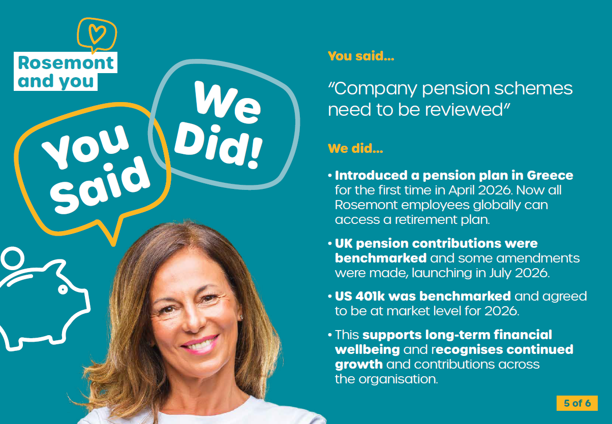 Our 'you said, we did' programme allows us to implement meaningful changes across all geographies.