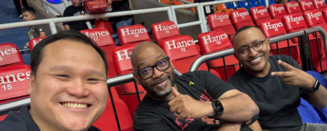 Members of our sales team taking a client to a sports game!
