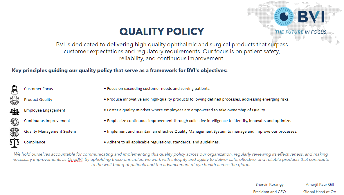 BVI Quality Policy