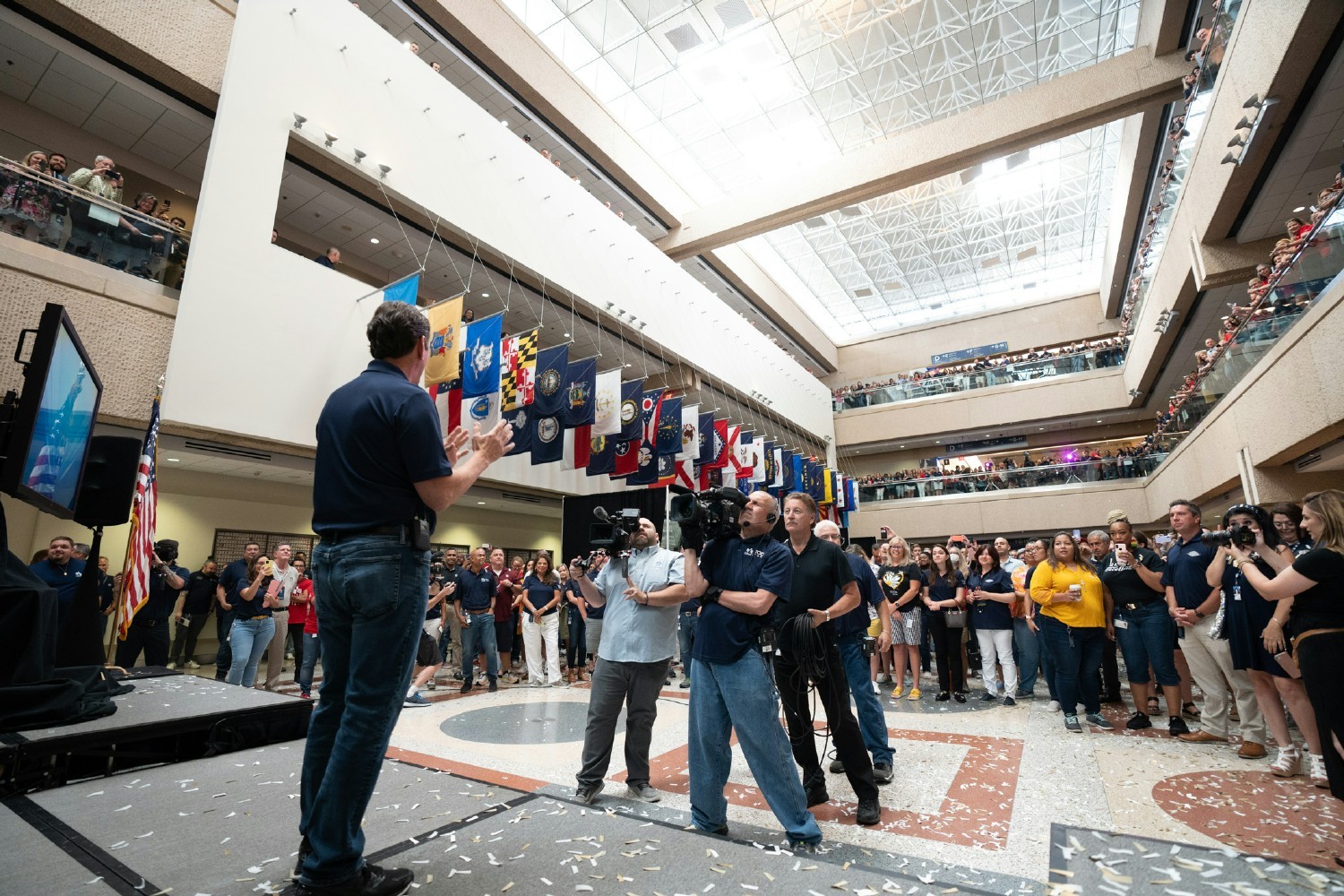 Wayne Peacock, CEO speaking to employees at our 100th anniversary event.