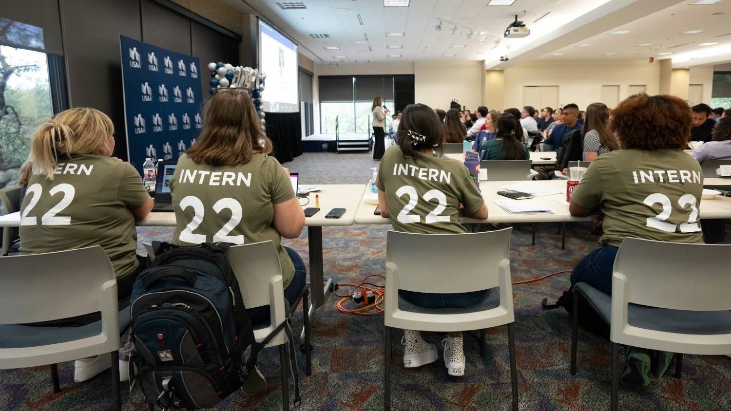 Summer interns attending USAA's New Eagle Orientation.