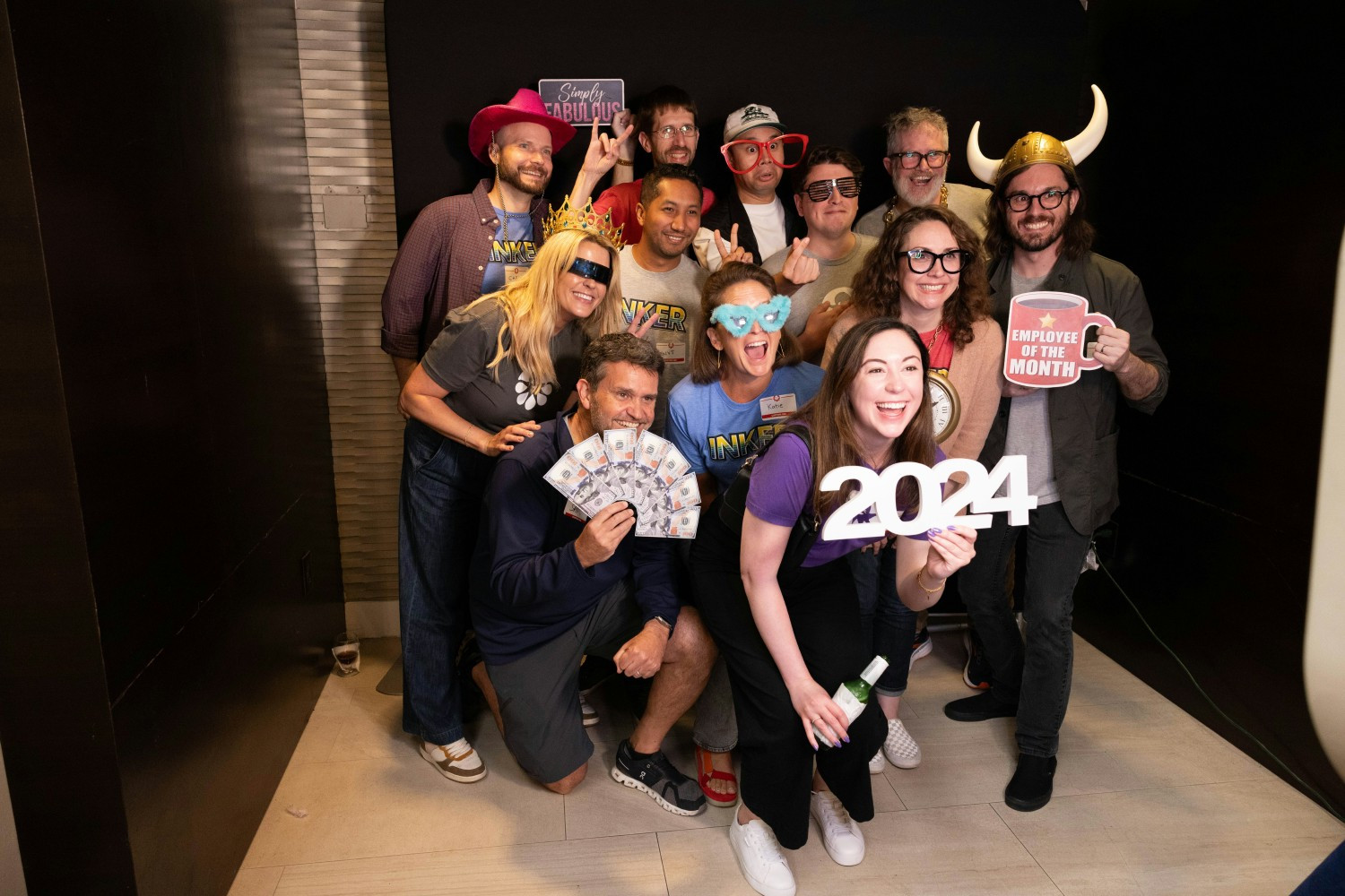 Photo booth fun at our connected remote Fairfax Company Wide Meeting