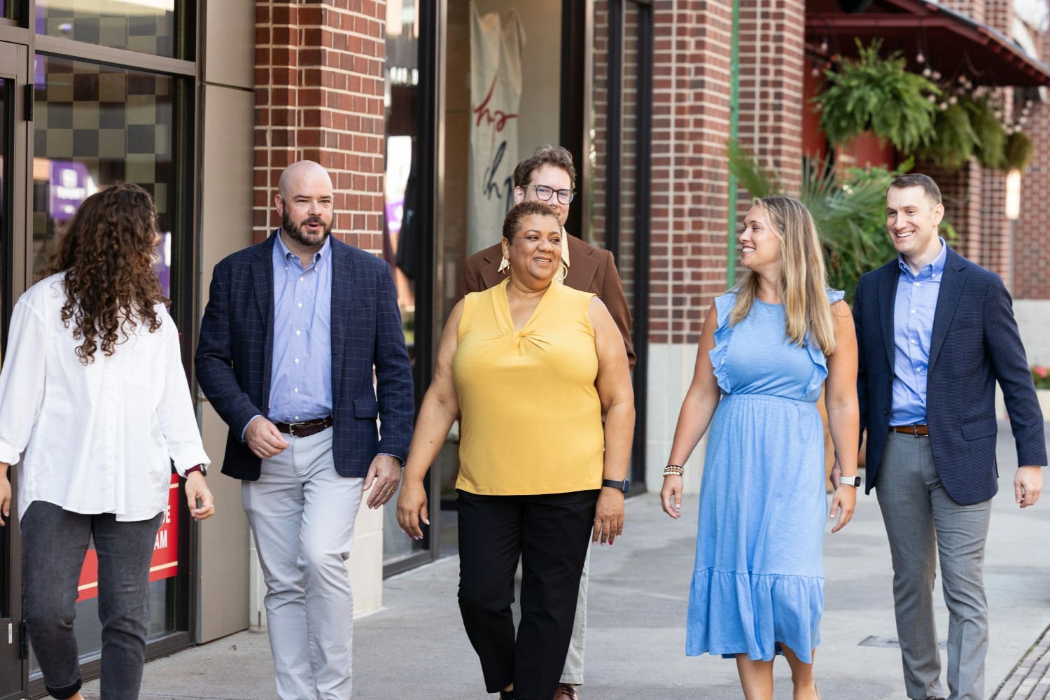 Team members take a break from work for an afternoon walk around our Atlanta office.