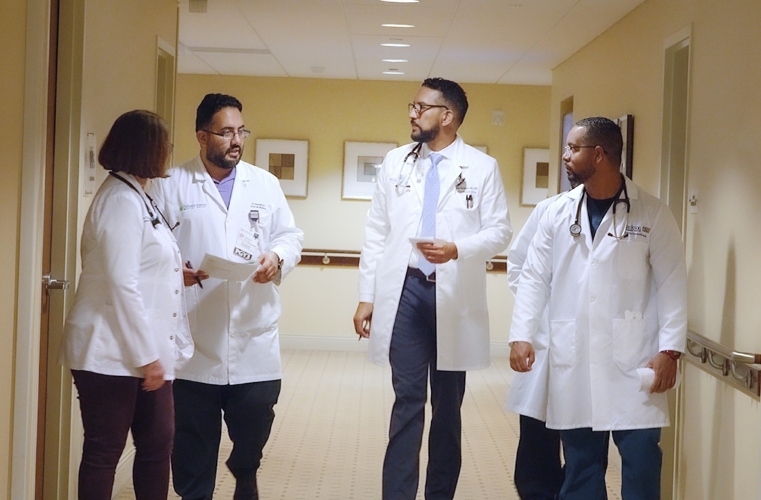 Inhouse physicians making rounds at the short-term rehab unit at MorseLife Health System. 