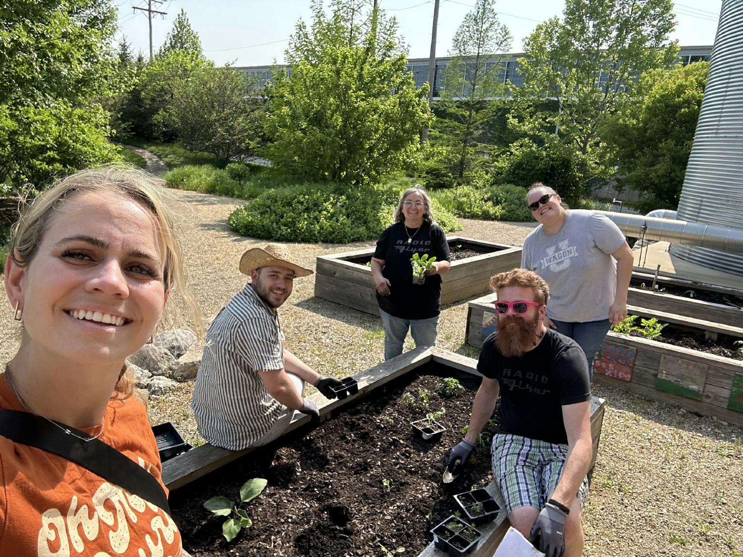 The EcoFlyers Committee drives sustainability at Radio Flyer’s HQ, like planting and harvesting the Little Green Garden.