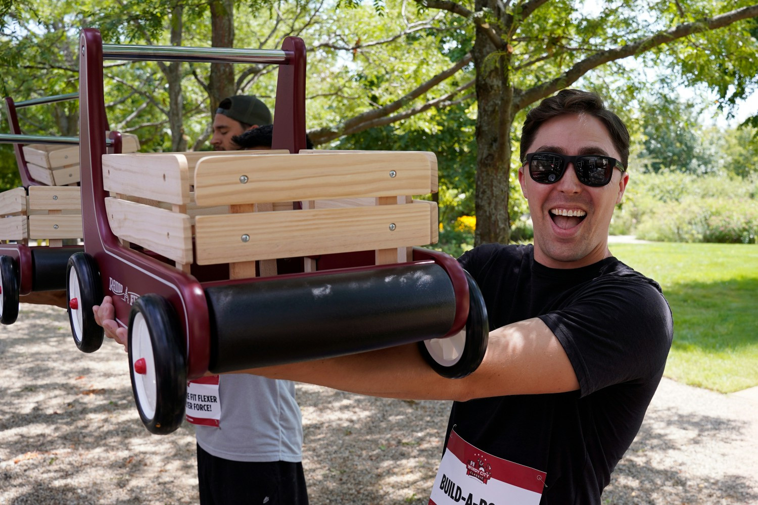 Flyers show their strength at the Wellness Committee's Summer Active Challenge.