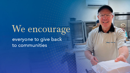 We encourage everyone to give back to communities