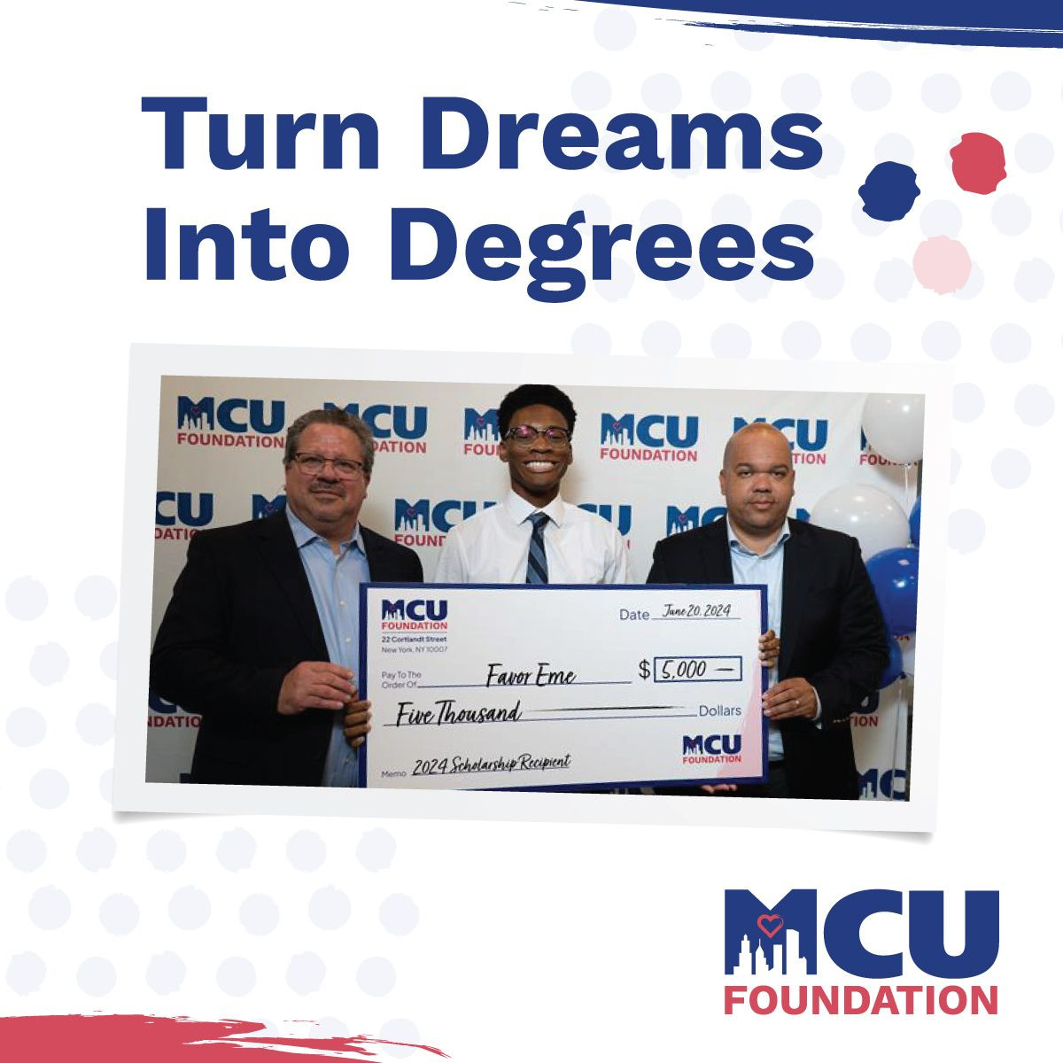 Giving back is in our DNA, including donations to support our young people in their pursuit of higher education