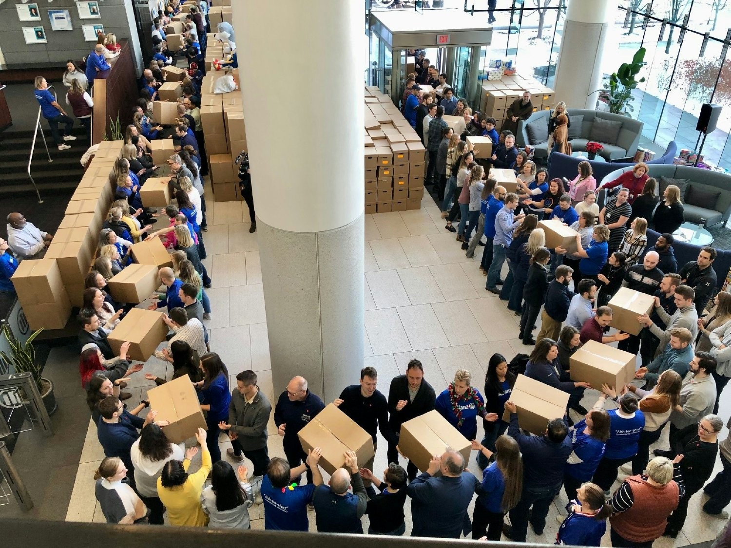 Over 250 employees gathered to help load donations of food and clothing as part of our annual holiday giving campaign.
