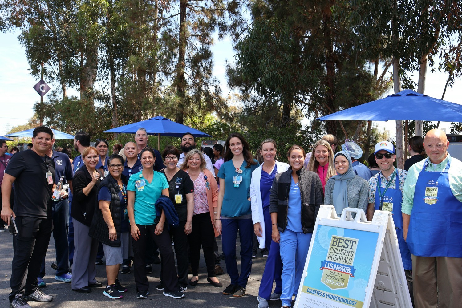 Rady Children's employees gather to celebrate being named in the US News & World Report top 10 pediatric hospitals.