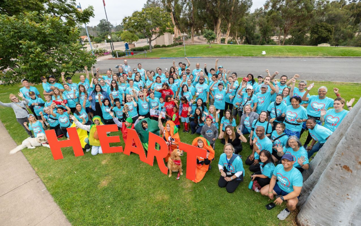 Team members prepare for the Heart Walk 2023.