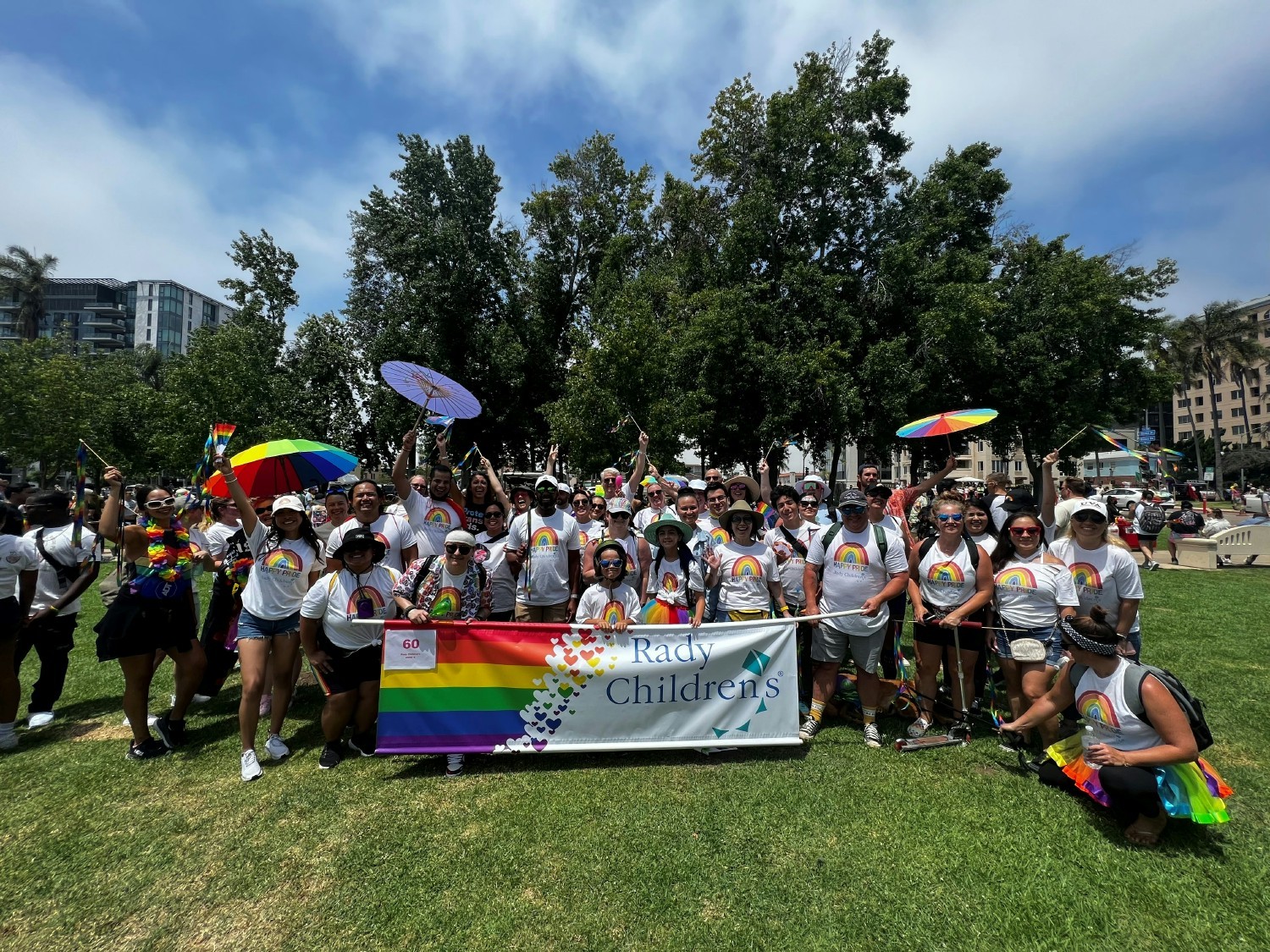 Rady children's team members at the San Diego Pride Parade.