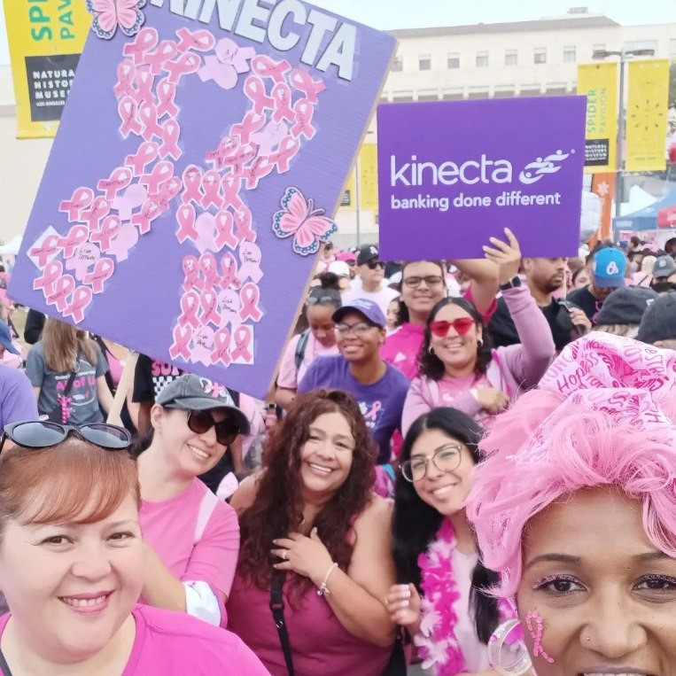 Team Kinecta supporting the Susan G. Komen Foundation and Breast Cancer Awareness.