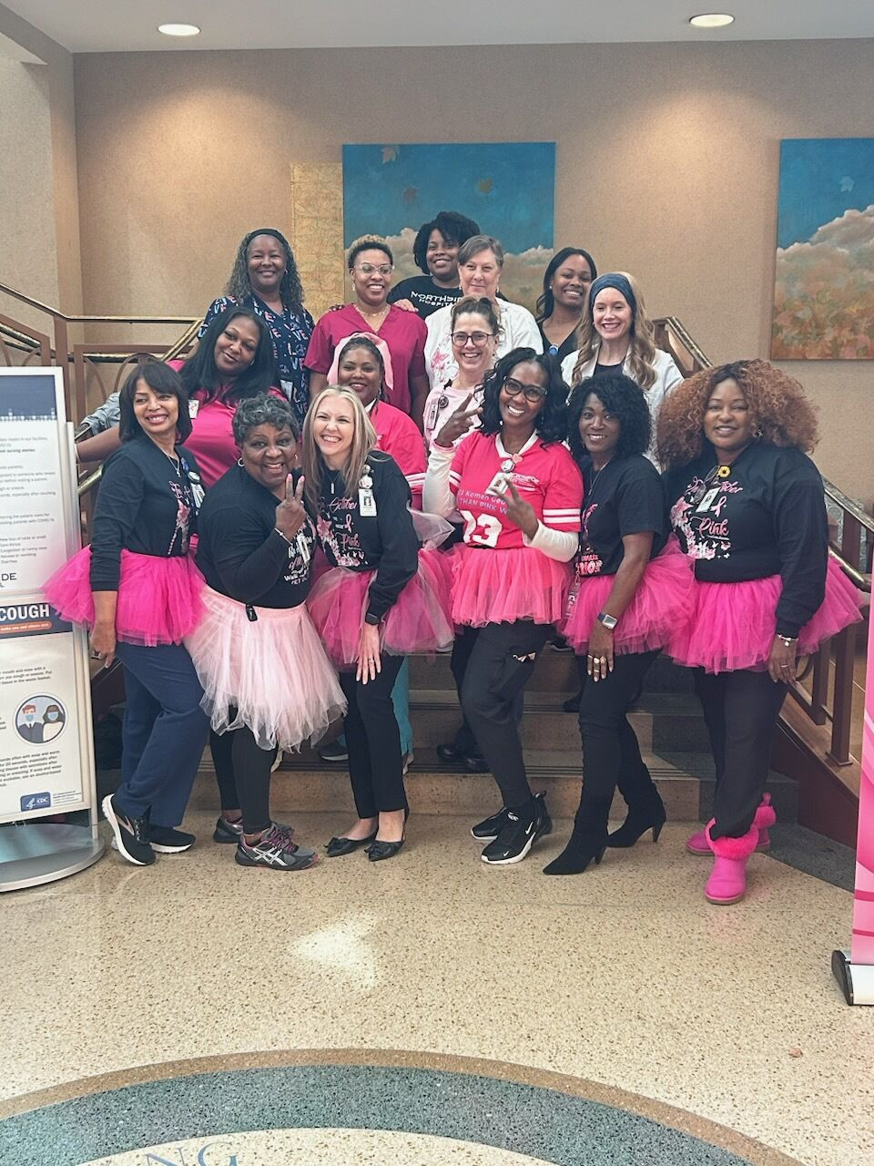Our Northside Hospital Imaging team wearing pink for National Mammography Day during Breast Cancer Awareness Month. 