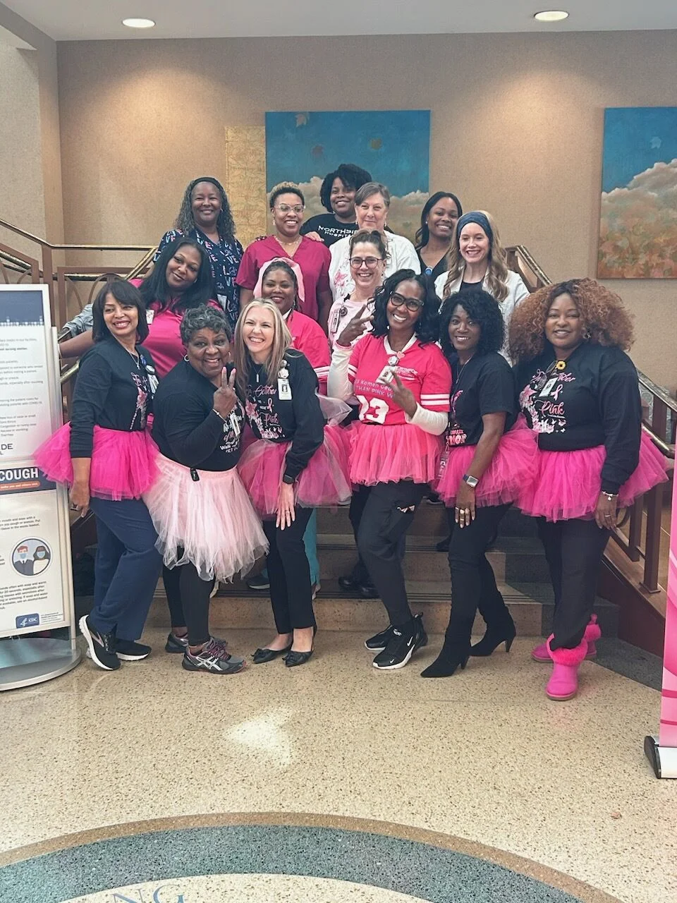 Our Northside Hospital Imaging team wearing pink for National Mammography Day during Breast Cancer Awareness Month. 