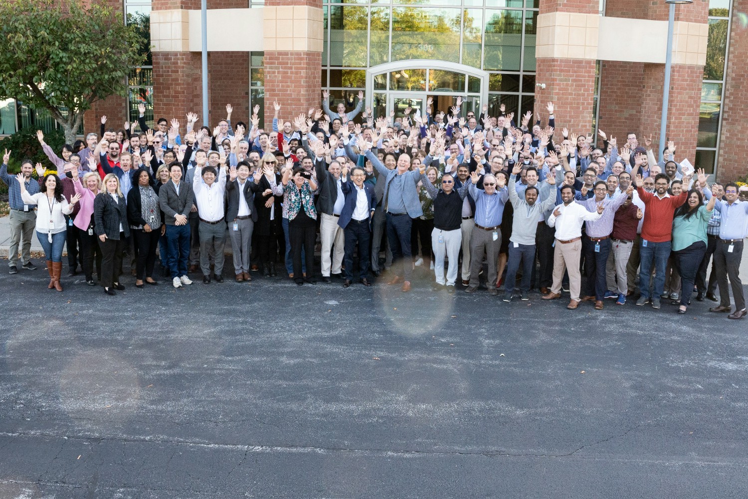 Together again! Team members come together at Ricoh's U.S. headquarters in Exton, PA