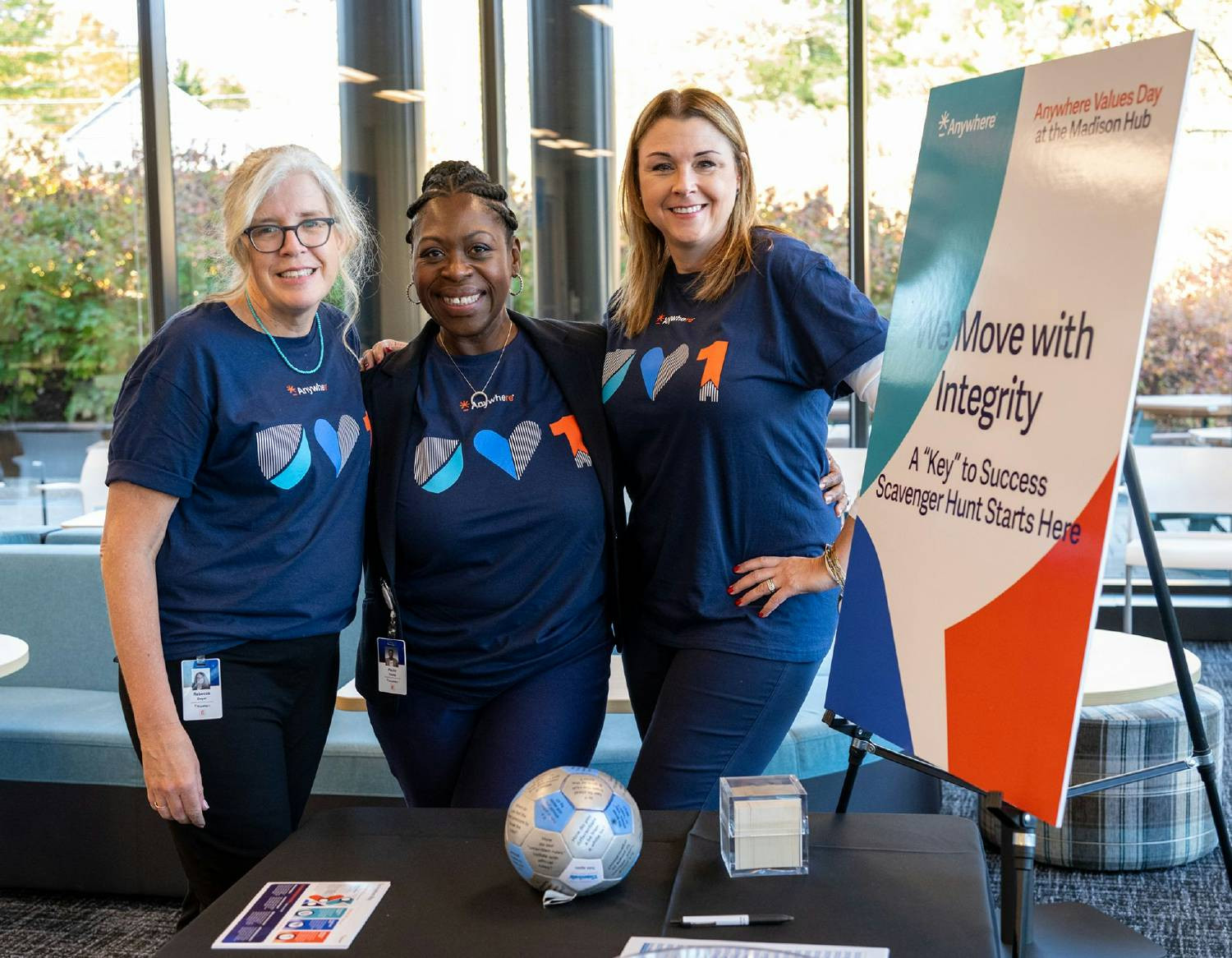 Employees gathered both in person and virtually around the world to celebrate our first annual Anywhere Values Day