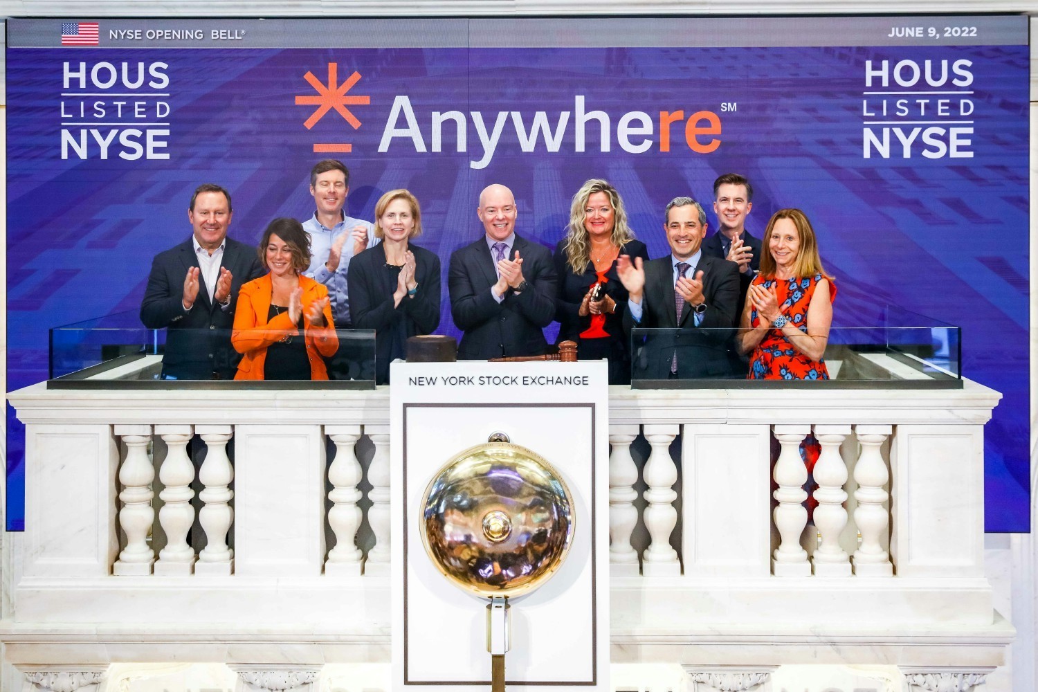 Our executive team ringing the bell at the NYSE announcing our name change to Anywhere Real Estate Inc.!