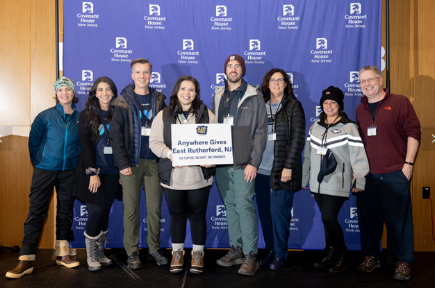 Employees slept at MetLife Stadium to support Covenant House’s mission to end youth homelessness.