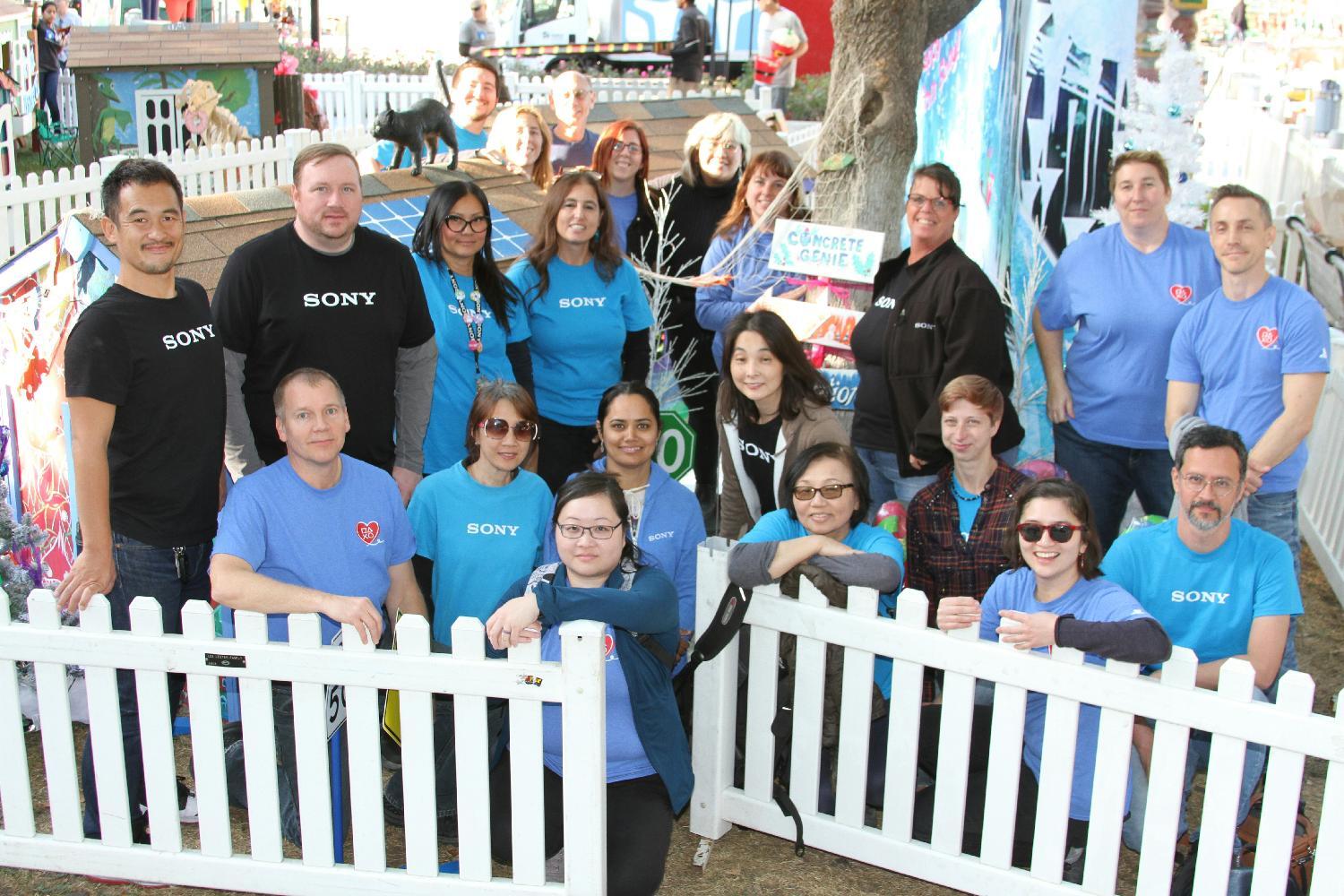 Group of Sony San Jose Employees at the Holidays in the park Charity Event