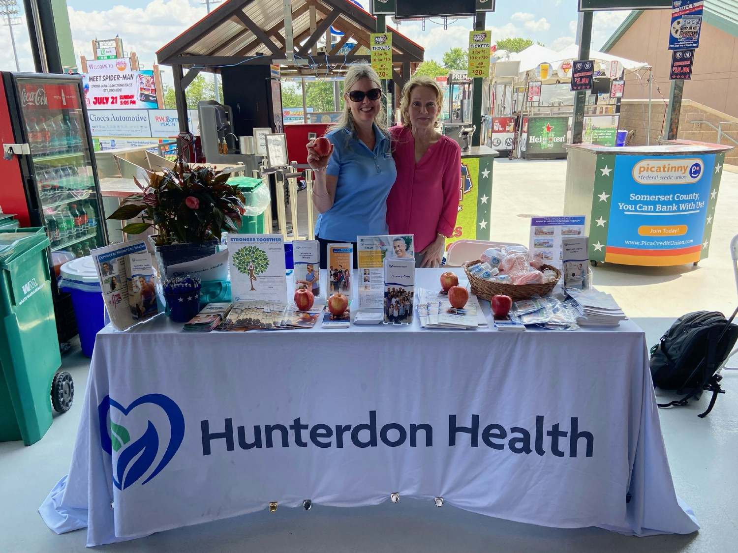 Out and about in the community, sharing resources at a local baseball game