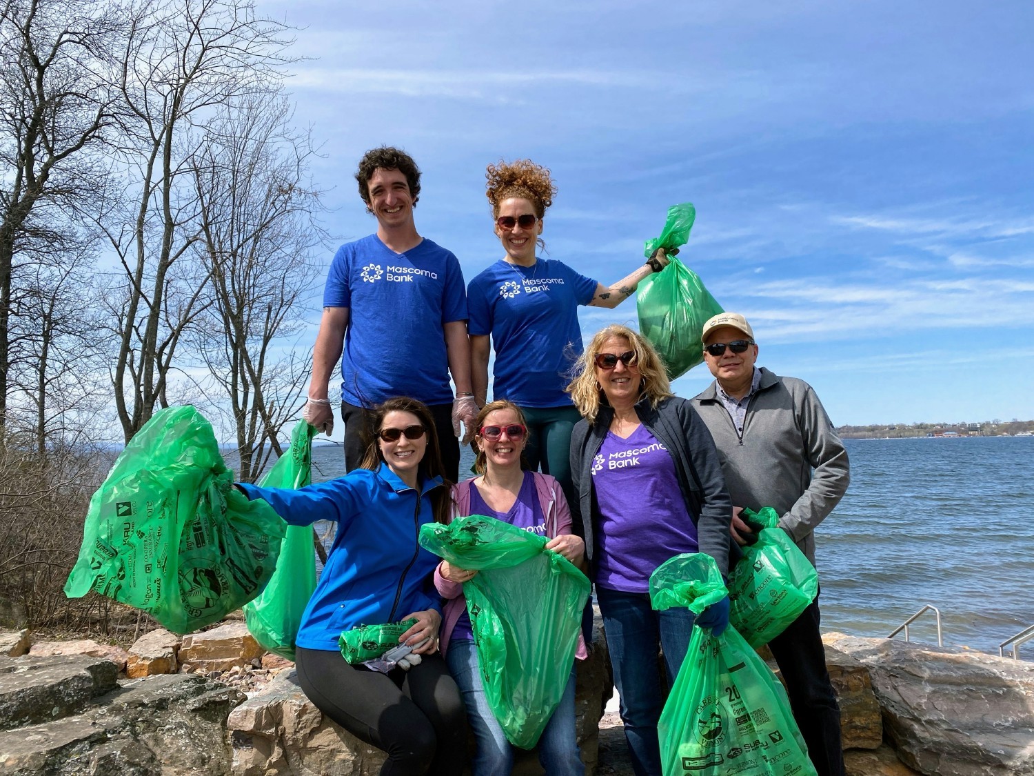 Mascoma Bank employees using their paid volunteer time to clean up their community during Green Up May.