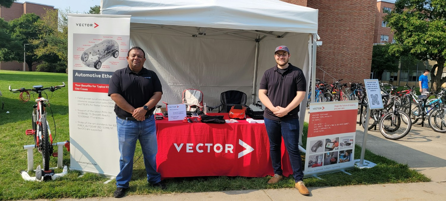 Vector showcases product demos at Michigan State University Industry Days event.