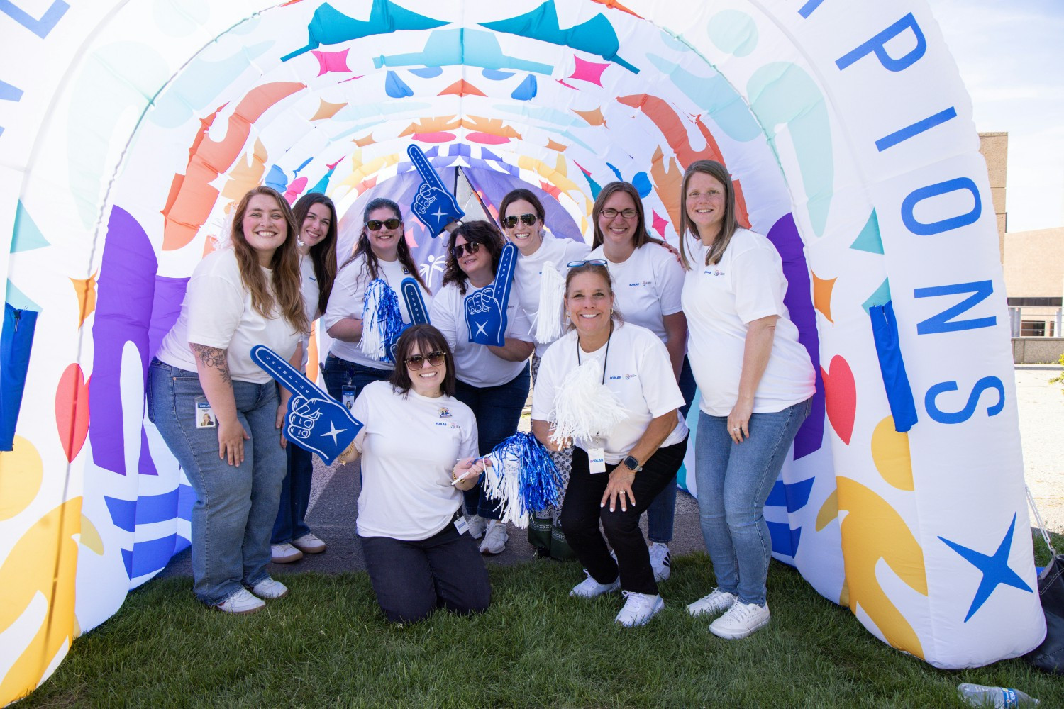 Ecolab associates host a pep fest to raise awareness and drive volunteerism for the USA Special Olympics.
