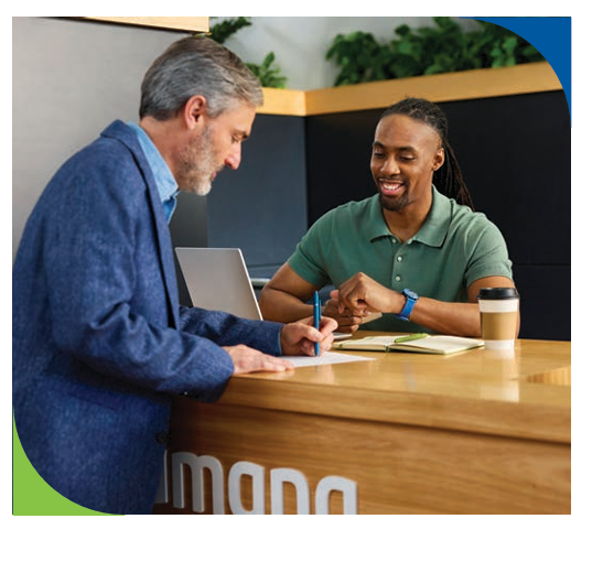 Humana employees greet our customers and guests when they arrive at our locations.