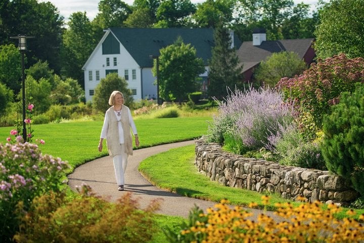 Resident enjoying the gardens.