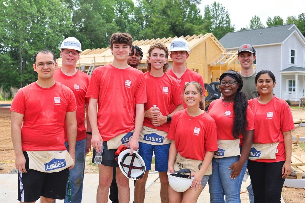Interns giving back and learning about the safety at the job site.