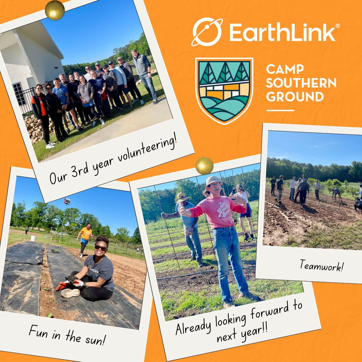 EarthLink is proud to support Camp Southern Ground for the third year in honor of National Volunteer Week. 