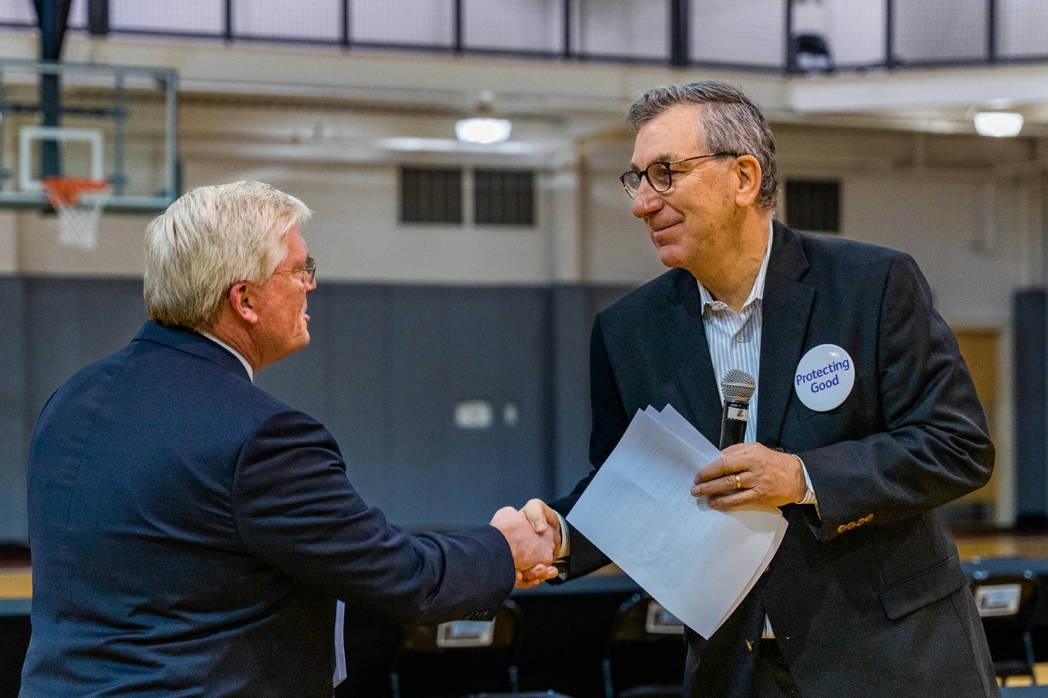 Protective's President & CEO Rich Bielen, at right, shares the company's commitment to serving others