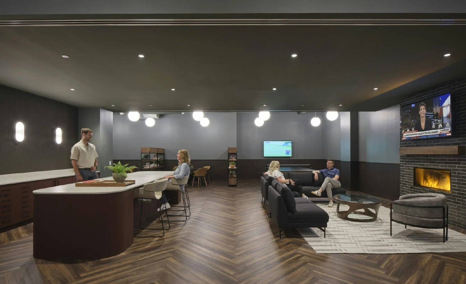 CCU's new HQ includes amenities such as a fitness center with free classes, cafe, Starbuck's and employee lounge.