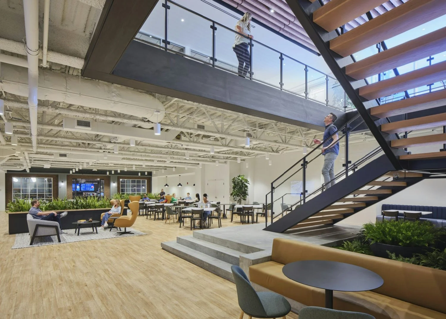 The lower level of CCU's new HQ provides ample space for impromptu collaboration - as well as organized employee events.