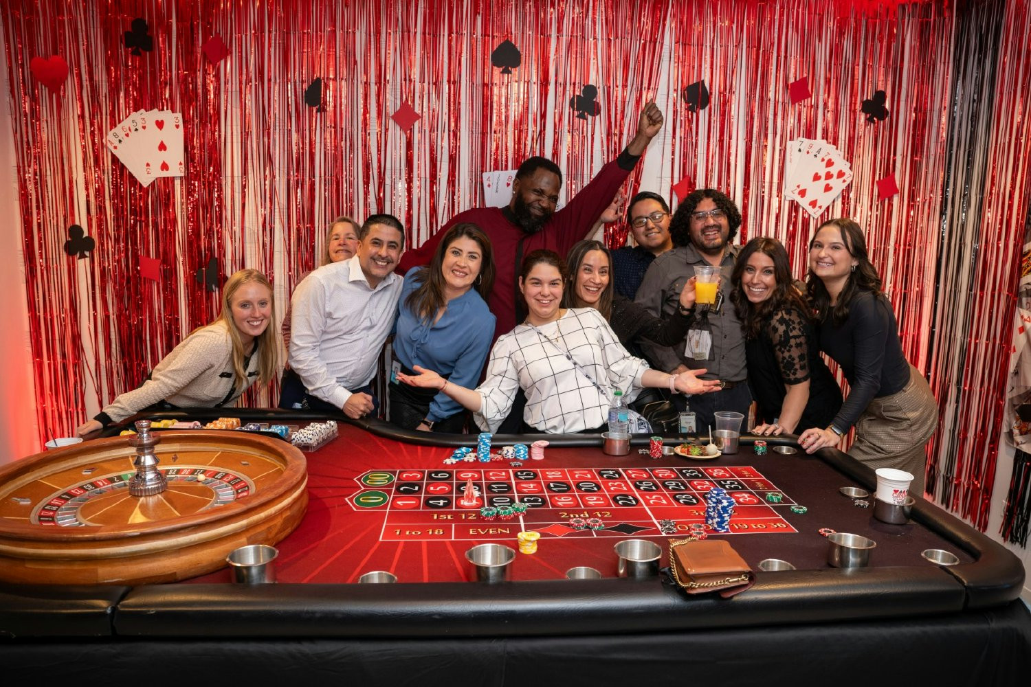 Employees enjoying the annual State of the Credit Union all staff celebration - this year's theme was Casino Night!